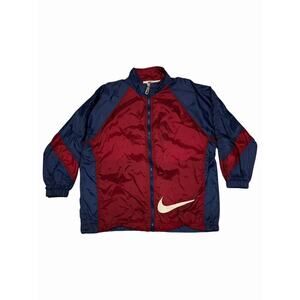 vintage nike windbreaker jacket Women's Medium Elestic Waist Burgundy Blue